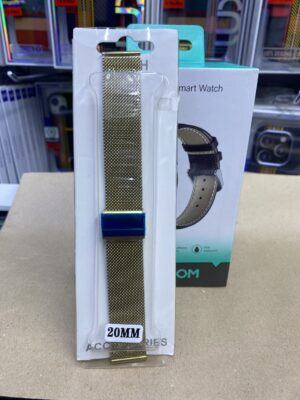 Gold stainless steel Milanese loop watch band.